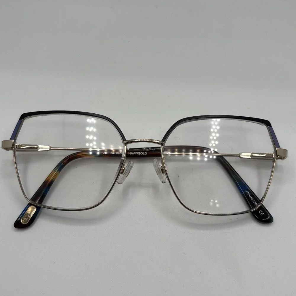 Mia Rae Eyewear Navy & Gold IVY Eyeglasses 52/16/140mm Frame #C278